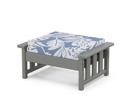Martha Stewart by POLYWOOD® Acadia Deep Seating Ottoman in Slate Grey / Leaf Sky Blue