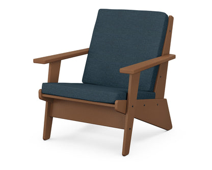 POLYWOOD® Riviera Modern Lounge Chair in Teak / Platform Indigo