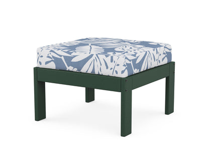 POLYWOOD® Vineyard Modular Ottoman in Green / Leaf Sky Blue