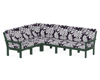 POLYWOOD® Vineyard 6-Piece Sectional in Green / Leaf Navy