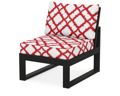 Unbranded Modular Armless Chair in Black / Trellis Crimson