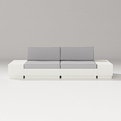 PW Designer Series Elevate 4-Piece Loveseat Sectional in Vintage White / Granite