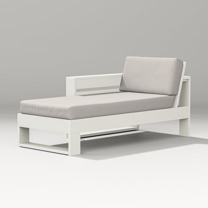 PW Designer Series Latitude Modular Left Arm Chaise in Vintage White / Cast Ash
