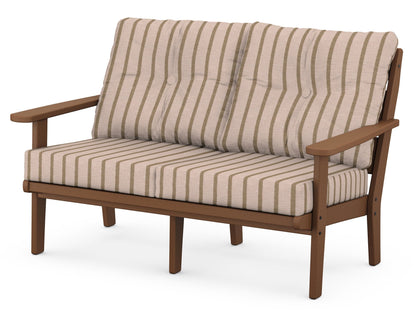 POLYWOOD® Lakeside Deep Seating Loveseat in Teak / Unwind Cameo