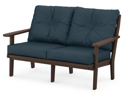 POLYWOOD® Lakeside Deep Seating Loveseat in Mahogany / Platform Indigo