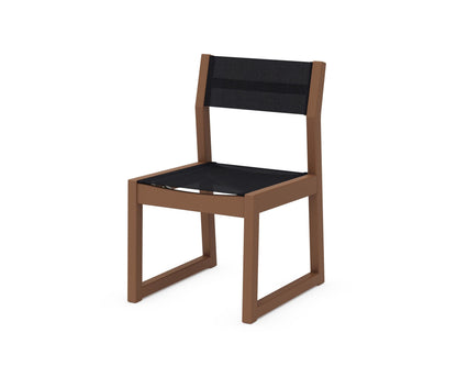 POLYWOOD® EDGE Sling Dining Side Chair in Teak / Black Sling