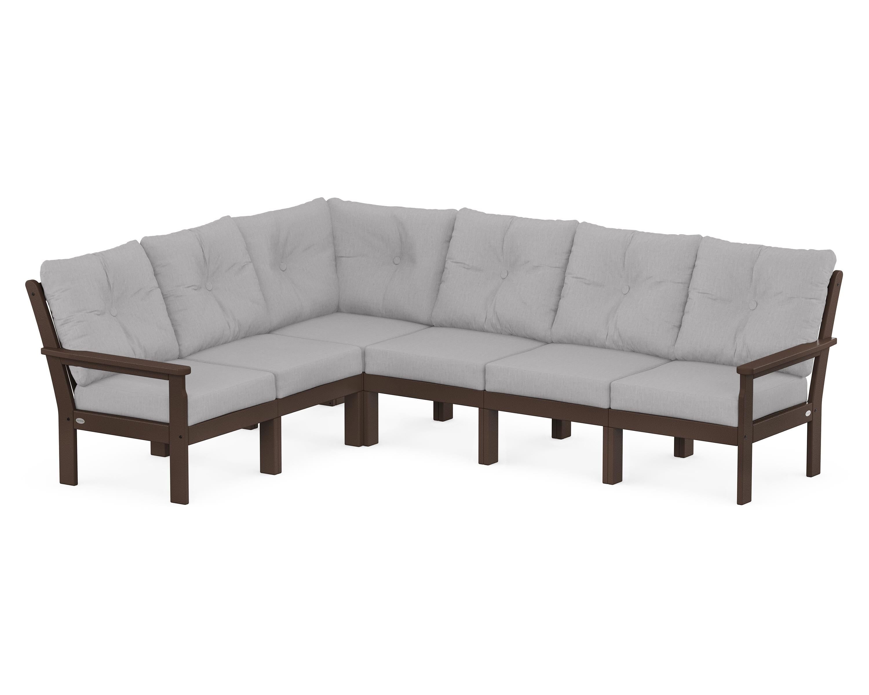 POLYWOOD® Vineyard 6-Piece Sectional in Mahogany / Granite