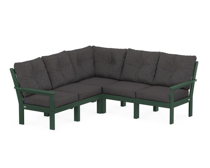 POLYWOOD® Vineyard 5-Piece Sectional in Green / Ash Charcoal
