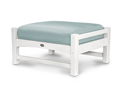 POLYWOOD® Club Ottoman in White / Spa