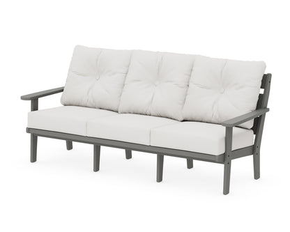 POLYWOOD® Lakeside Deep Seating Sofa in Slate Grey / Natural Linen