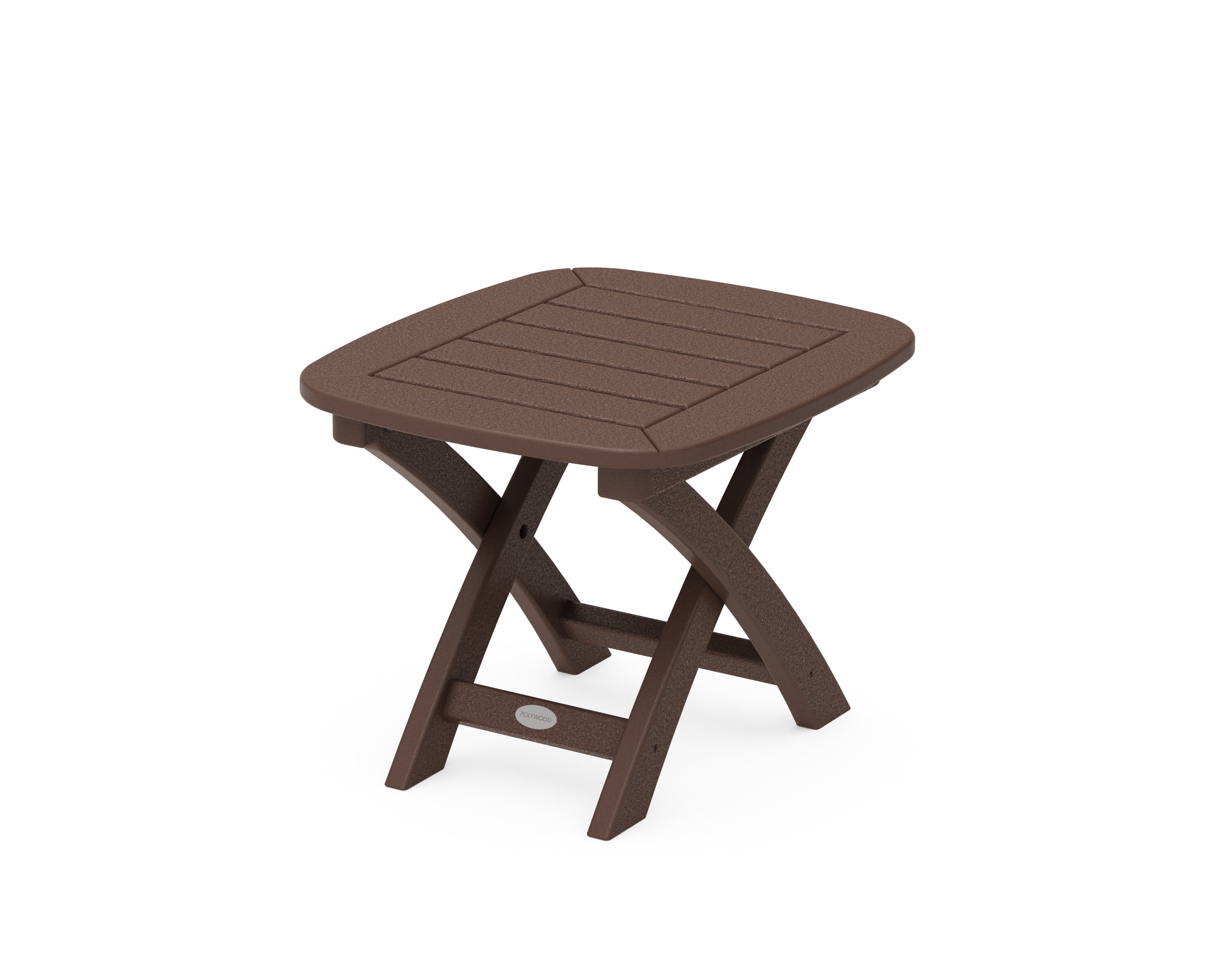 POLYWOOD® Nautical 21" x 18" Side Table in Mahogany