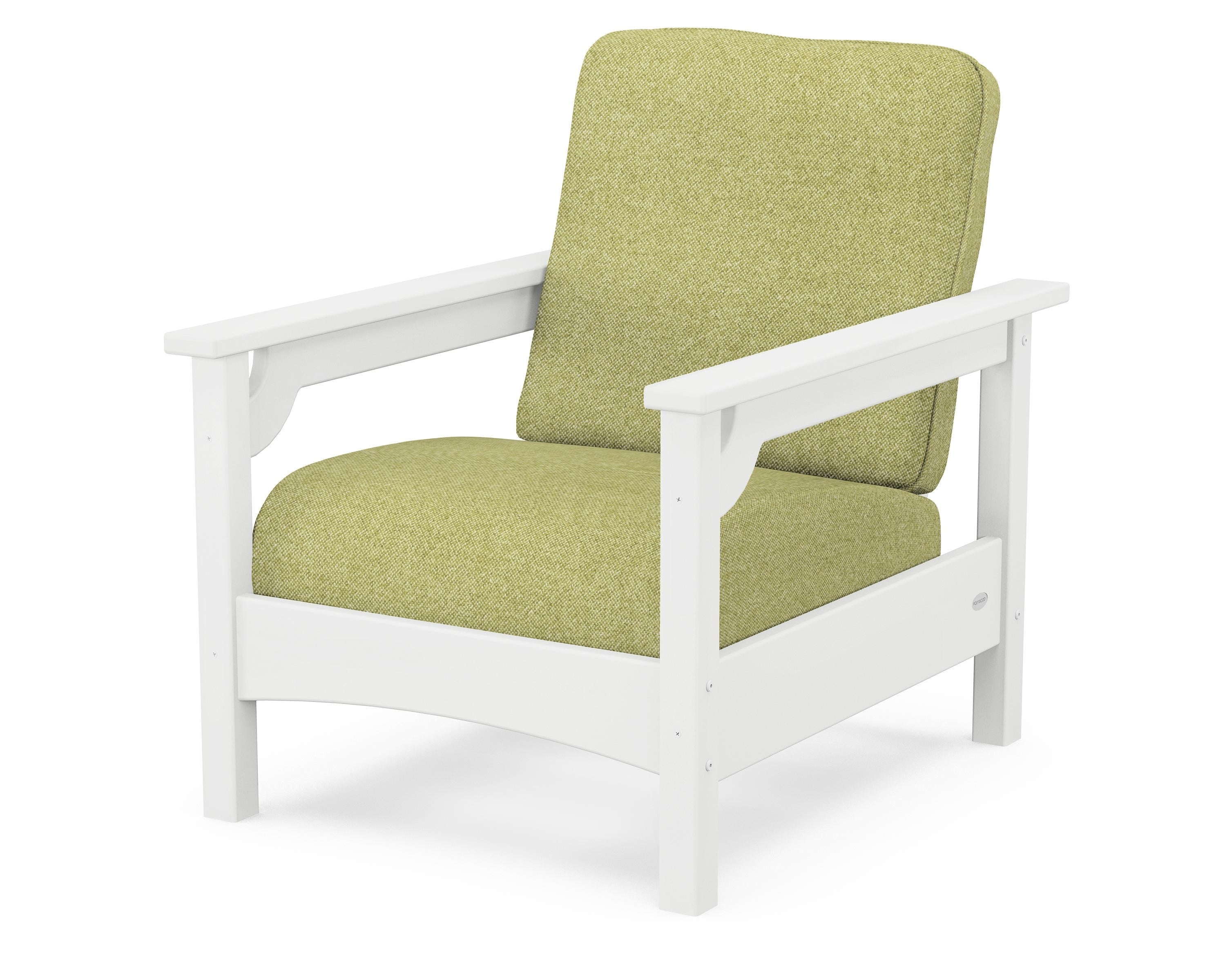 POLYWOOD® Club Chair in White / Chartreuse Boucle