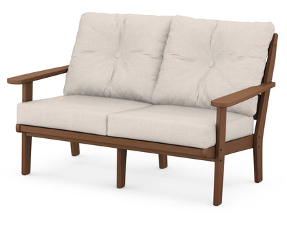 POLYWOOD® Lakeside Deep Seating Loveseat in Teak / Nuance Cloud