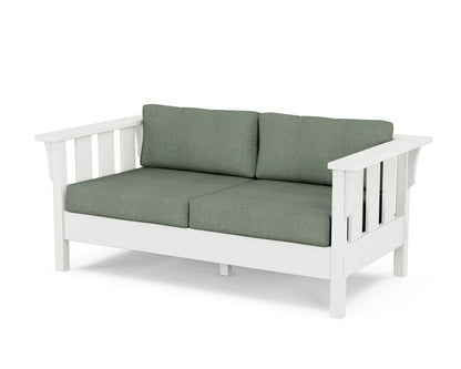 Martha Stewart by POLYWOOD® Acadia Deep Seating Loveseat in White / Cast Sage
