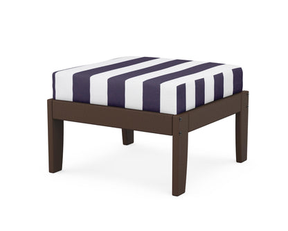 Unbranded Modular Ottoman - Classic in Mahogany / Cabana Stripe Navy