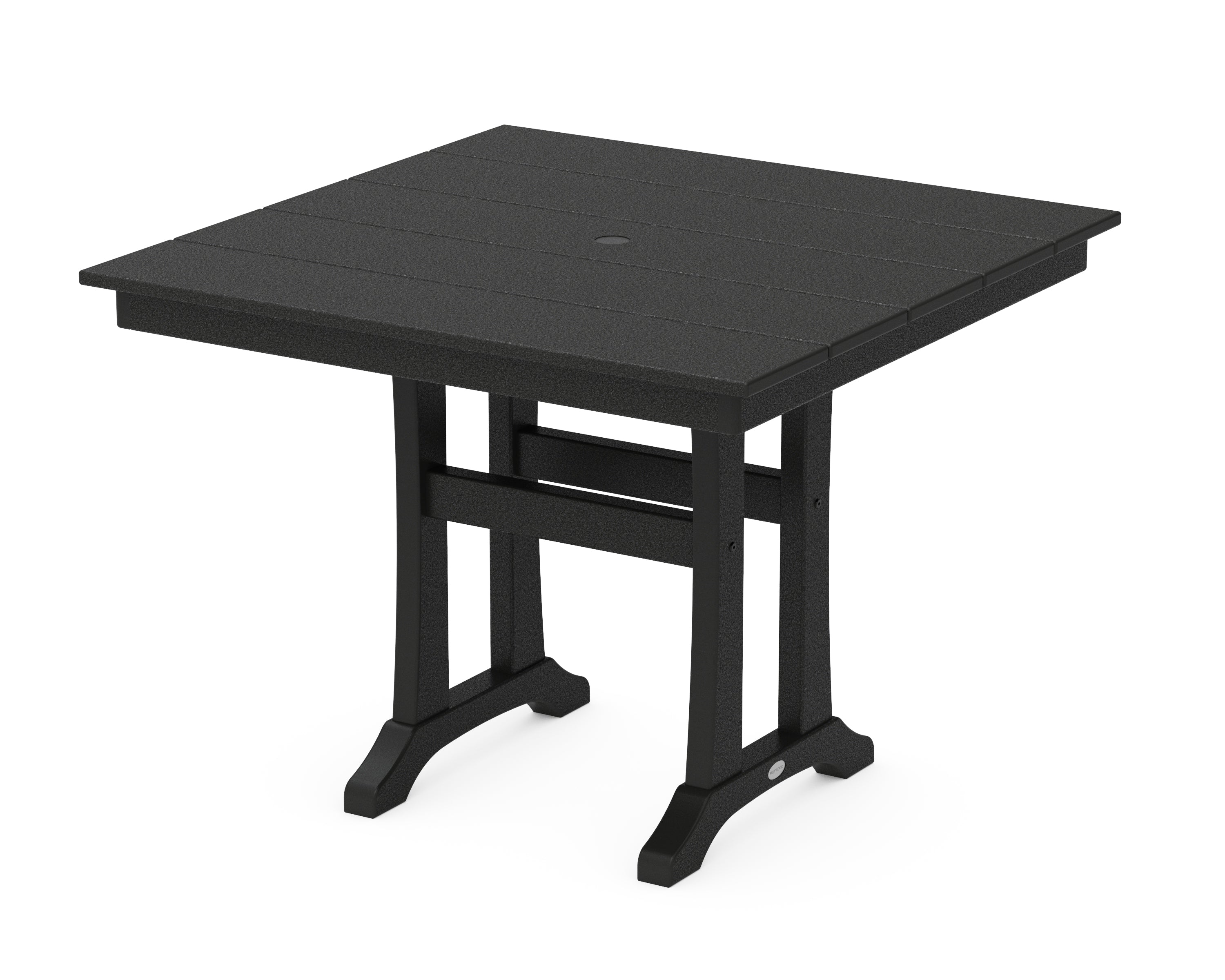 POLYWOOD® Farmhouse Trestle 37" Dining Table in Black