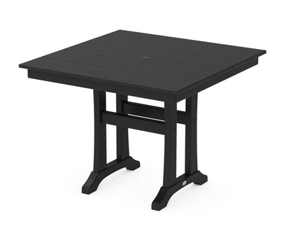POLYWOOD® Farmhouse Trestle 37" Dining Table in Black