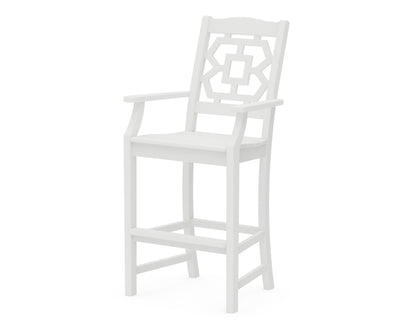 Martha Stewart by POLYWOOD® Chinoiserie Bar Arm Chair in White