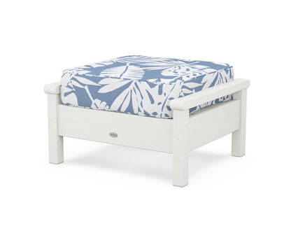 POLYWOOD® Harbour Deep Seating Ottoman in Vintage White / Leaf Sky Blue