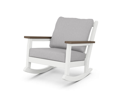 POLYWOOD® Chippendale Deep Seating Rocking Chair in White / Kona / Granite