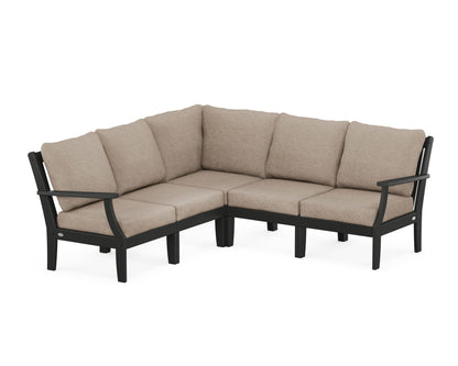 POLYWOOD® Braxton Modular 5-Piece Deep Seating Set in Black / Spiced Burlap