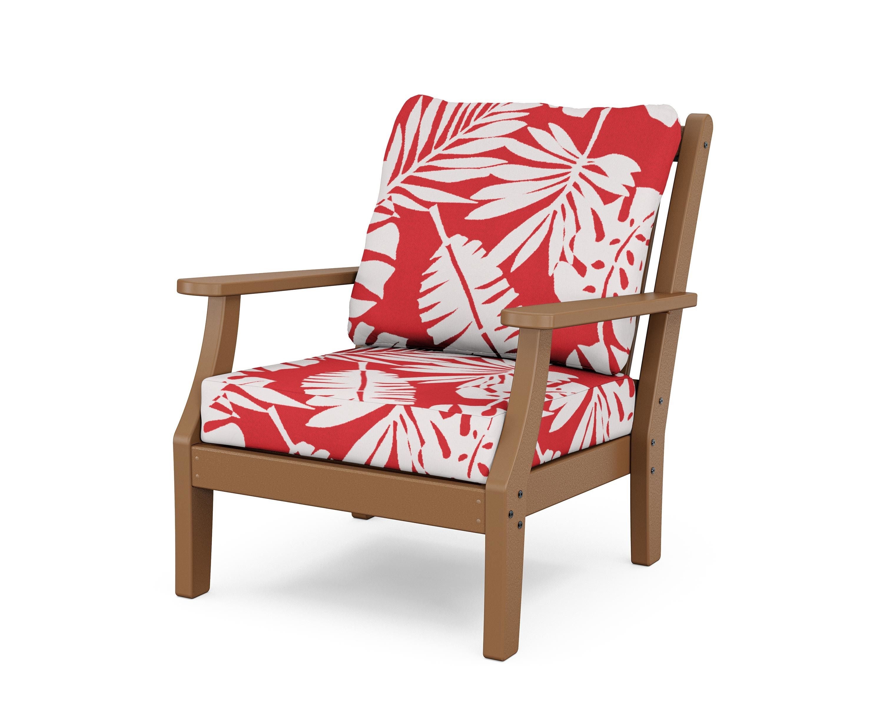 Country Living Wovendale Deep Seating Chair in Teak / Leaf Crimson