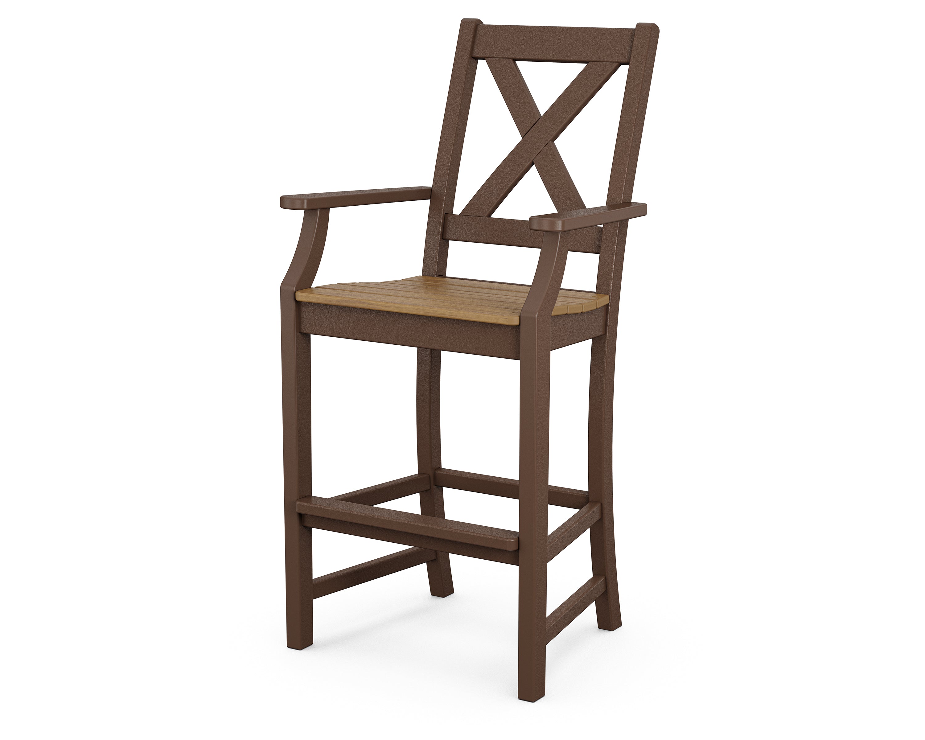 POLYWOOD® Braxton Bar Arm Chair in Mahogany / Natural