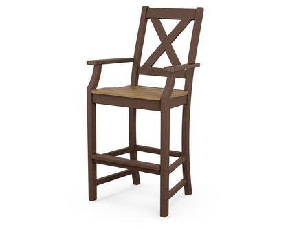 POLYWOOD® Braxton Bar Arm Chair in Mahogany / Natural