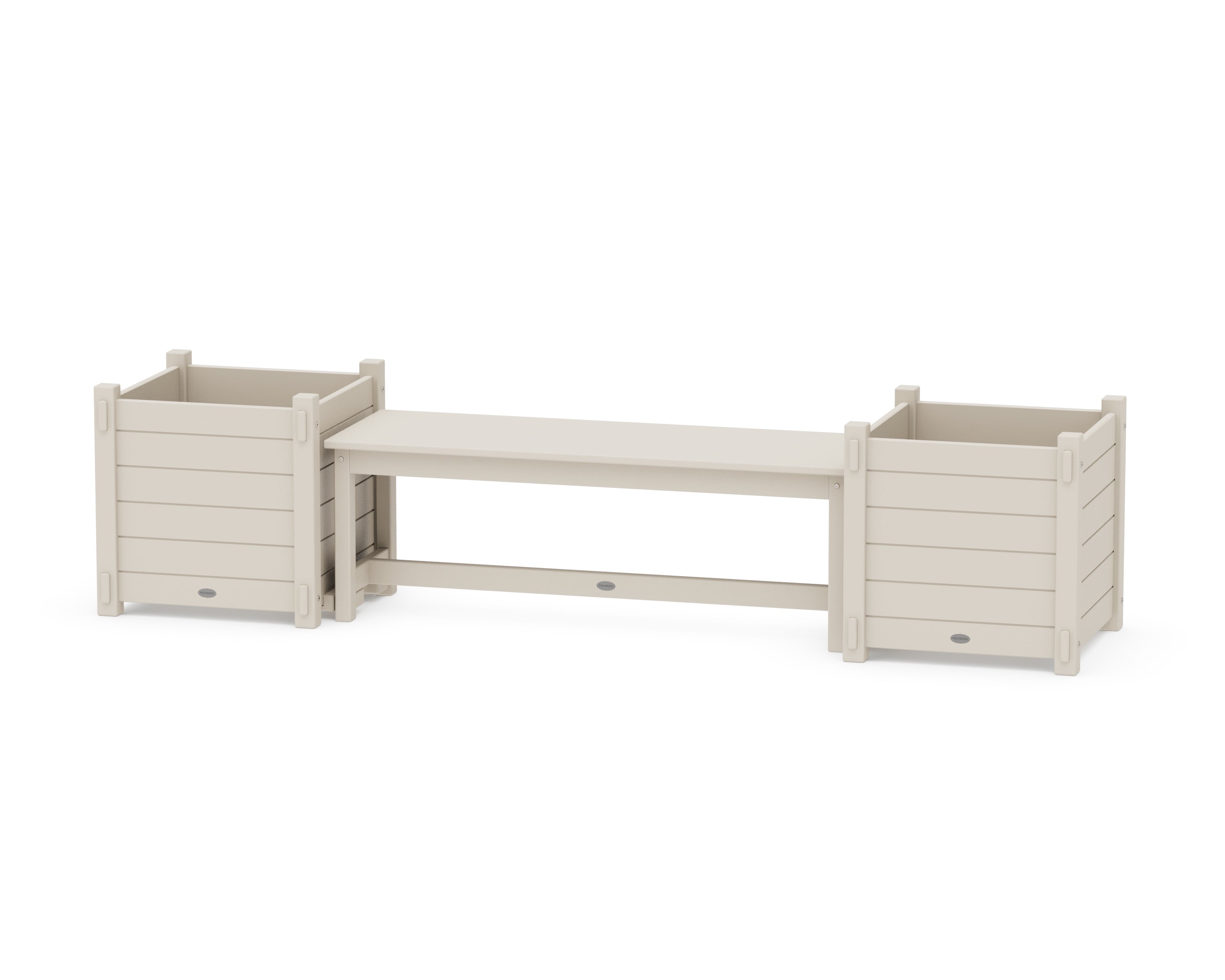 POLYWOOD® 48" Nautical Straight Planter Bench Set - Large in Sand