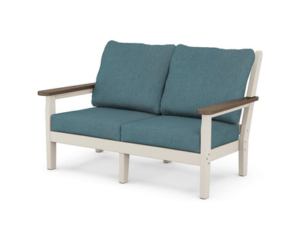 POLYWOOD® Chippendale Deep Seating Loveseat in Sand / Kona / Ocean Teal
