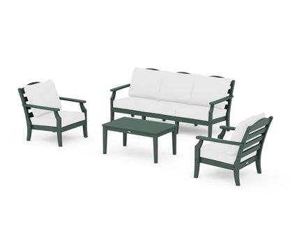 Draper James™ by  POLYWOOD® Savannah 4-Piece Deep Seating Set with Sofa in Green / Natural