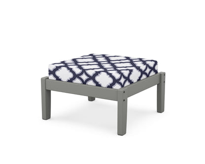 Unbranded Deep Seating Ottoman in Slate Grey / Trellis Navy