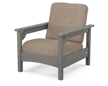 POLYWOOD® Club Chair in Slate Grey / Spiced Burlap