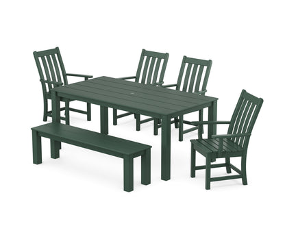 POLYWOOD® Vineyard 6-Piece Parsons Dining Set with Bench in Green