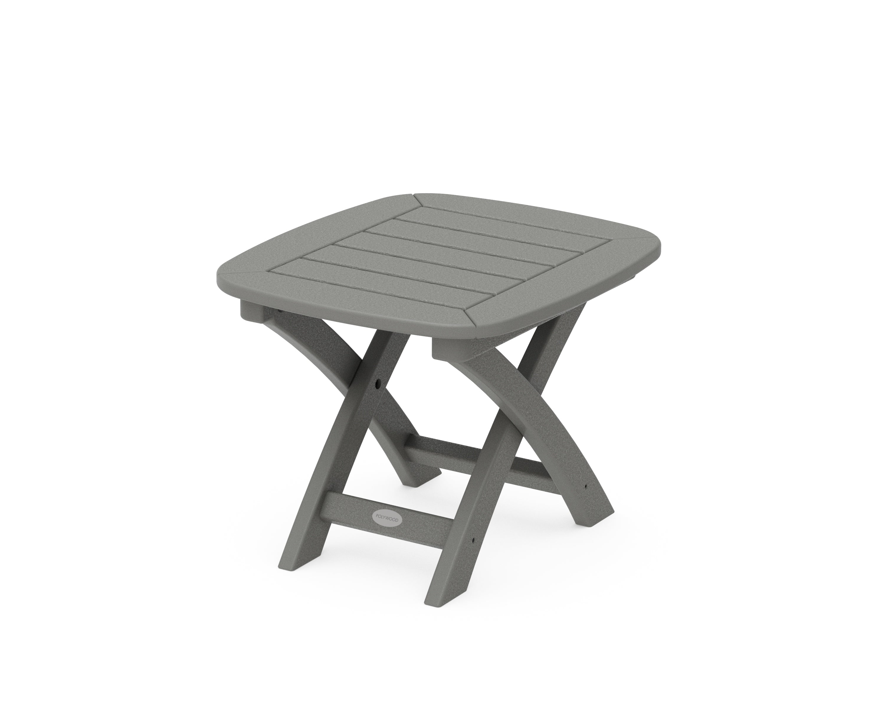 POLYWOOD® Nautical 21" x 18" Side Table in Slate Grey