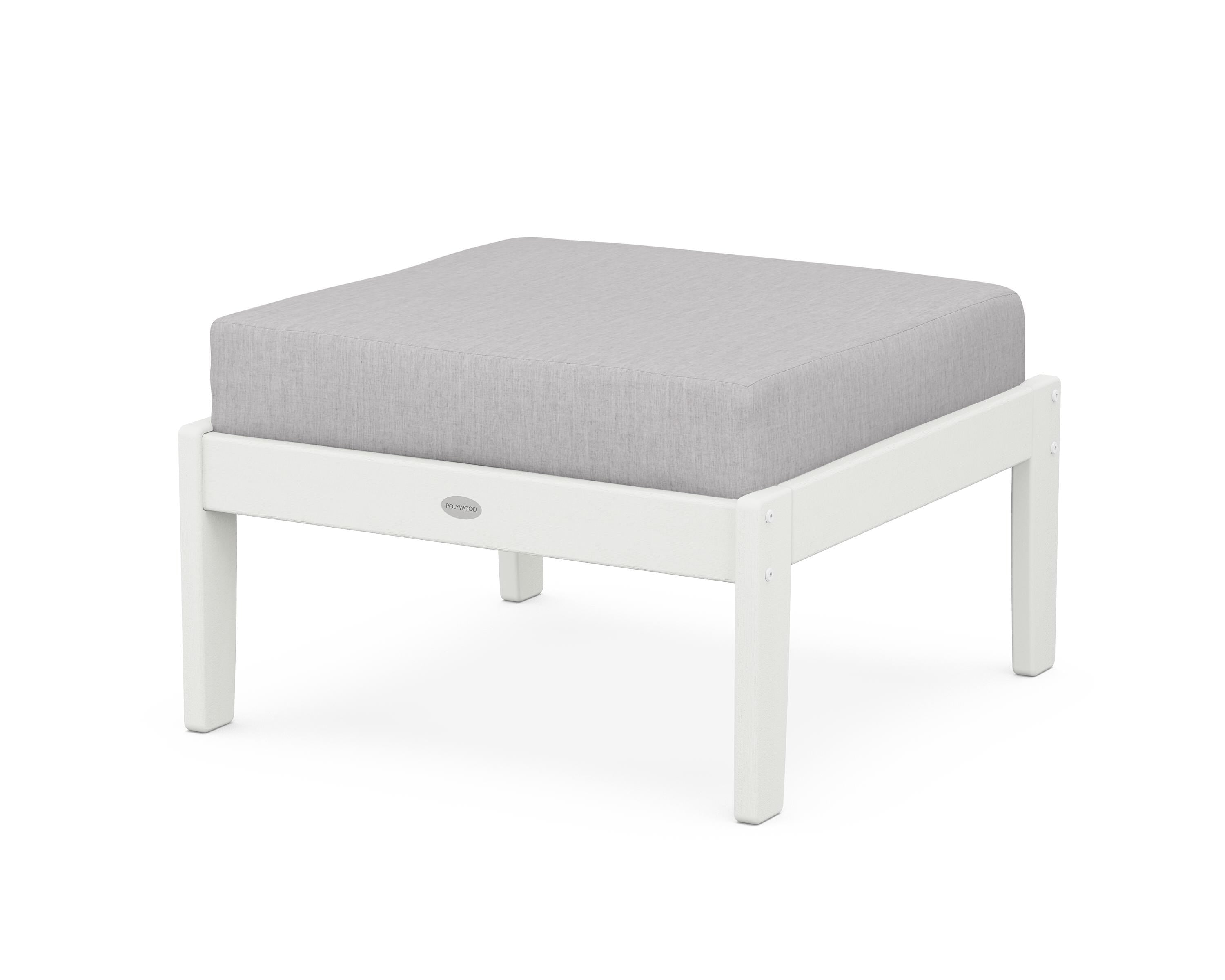 POLYWOOD® Braxton Deep Seating Ottoman in Vintage White / Granite