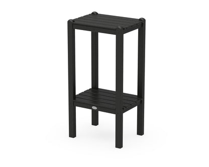 POLYWOOD® Two Shelf Bar Side Table in Black