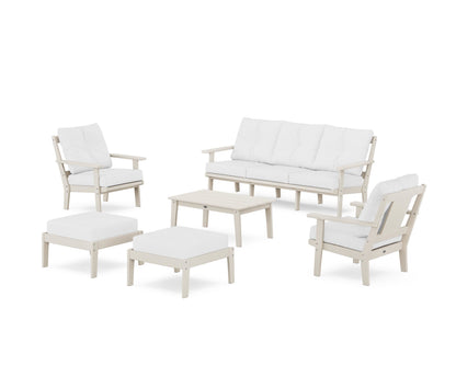 POLYWOOD® Prairie 6-Piece Lounge Sofa Set in Sand / Natural
