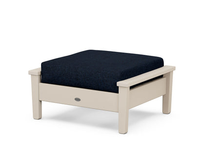 POLYWOOD® Prescott Deep Seating Ottoman in Sand / Marine Indigo