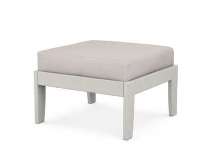 Unbranded Modular Ottoman - Classic in Vintage White / Dune Burlap