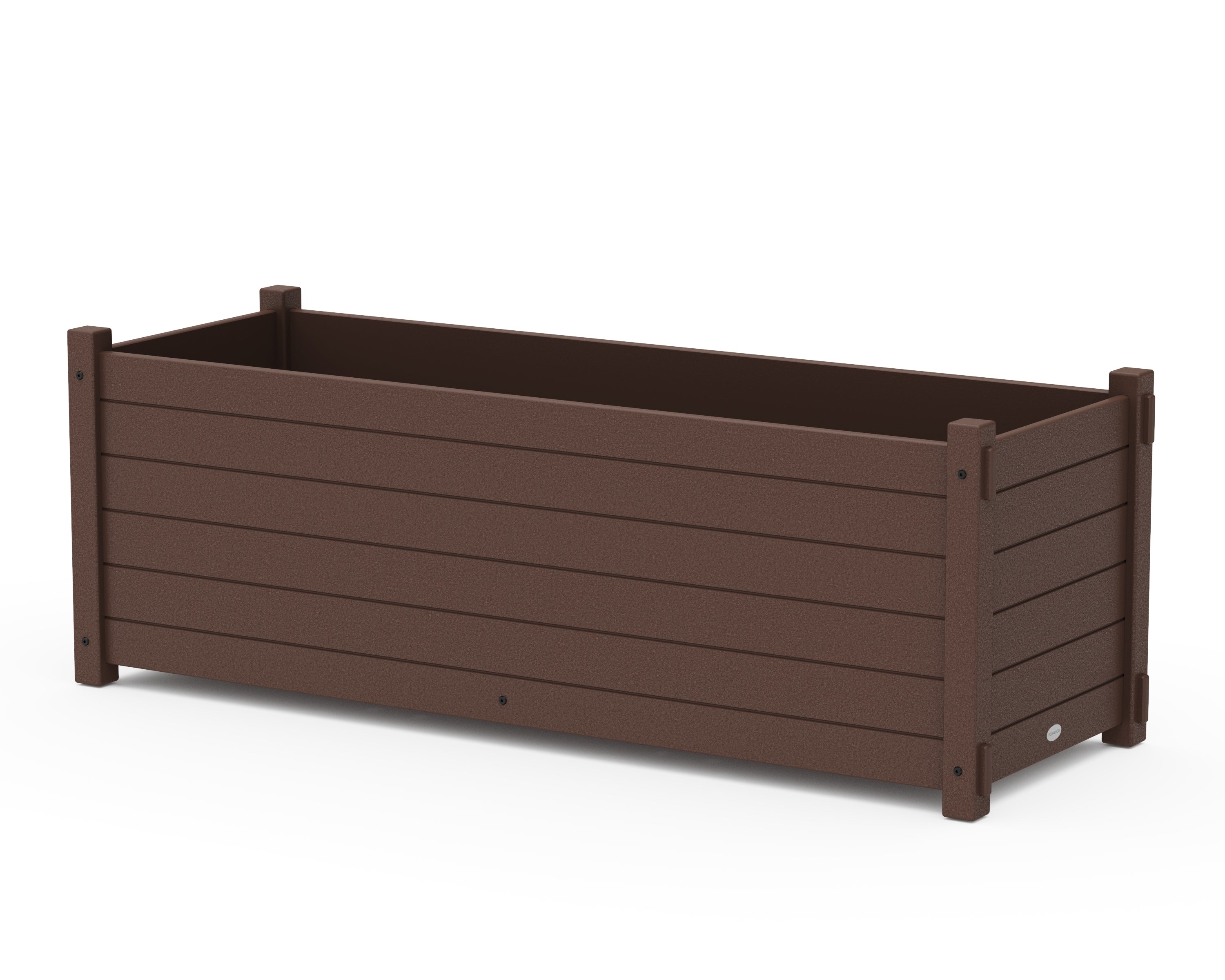 POLYWOOD® Nautical Large Rectangle Triple Planter Box in Mahogany