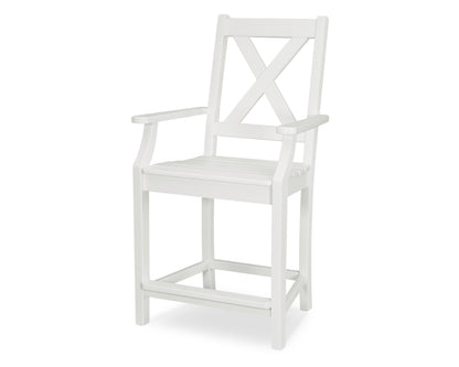 POLYWOOD® Braxton Counter Arm Chair in White