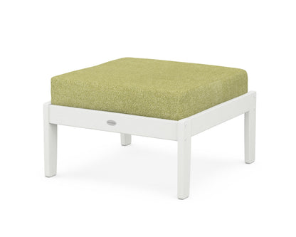 POLYWOOD® Braxton Deep Seating Ottoman in Vintage White / Chartreuse Boucle