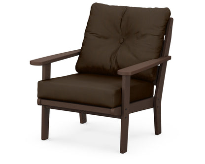 POLYWOOD® Lakeside Deep Seating Chair in Mahogany / Canvas Java