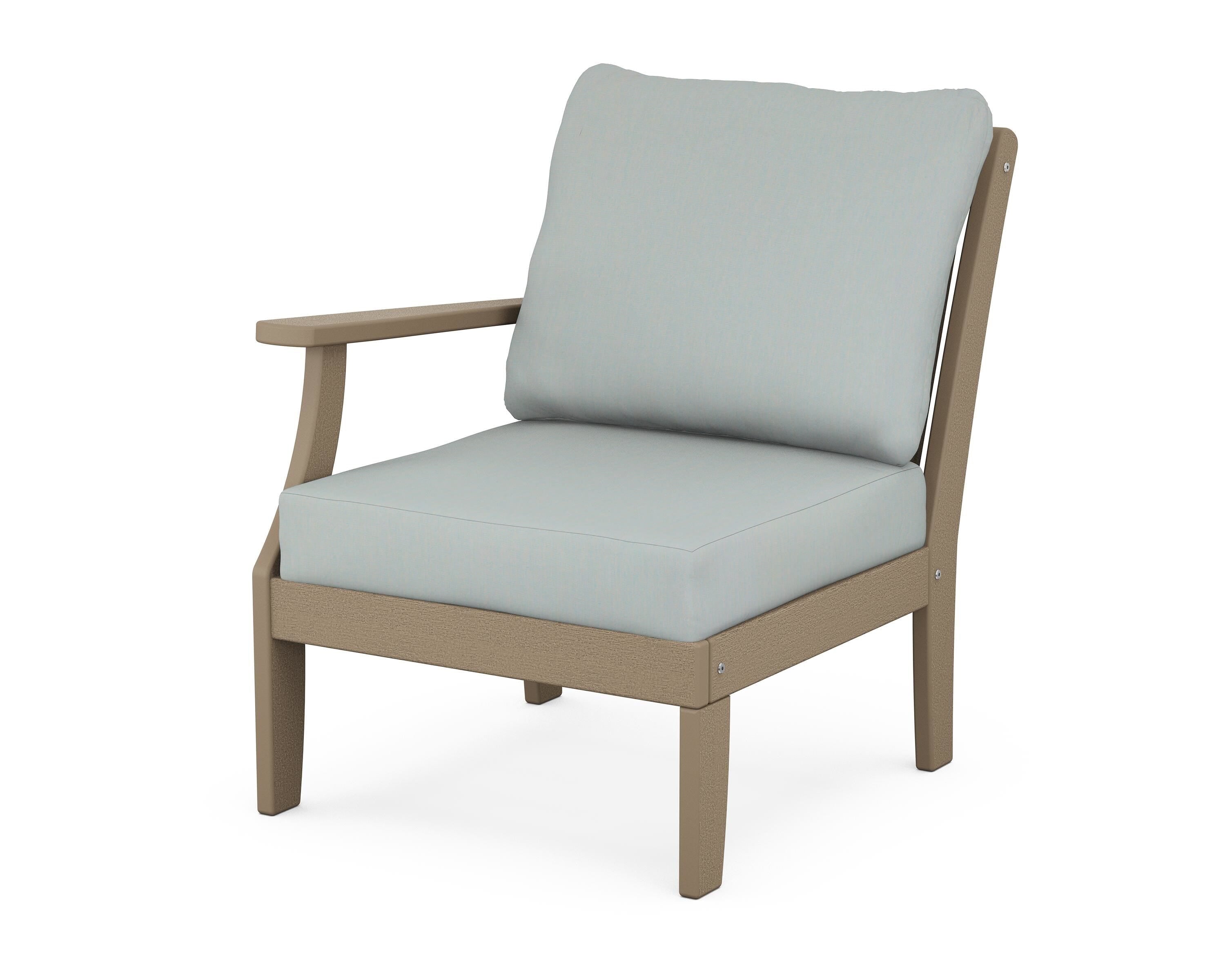 POLYWOOD® Braxton Modular Left Arm Chair in Vintage Sahara / Spa