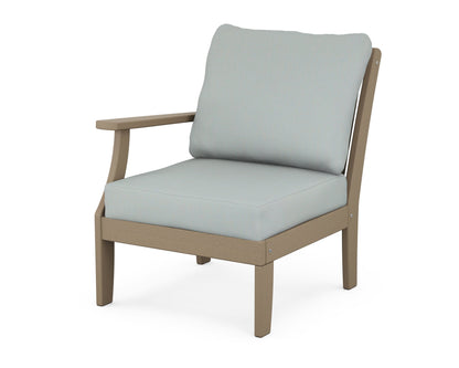 POLYWOOD® Braxton Modular Left Arm Chair in Vintage Sahara / Spa