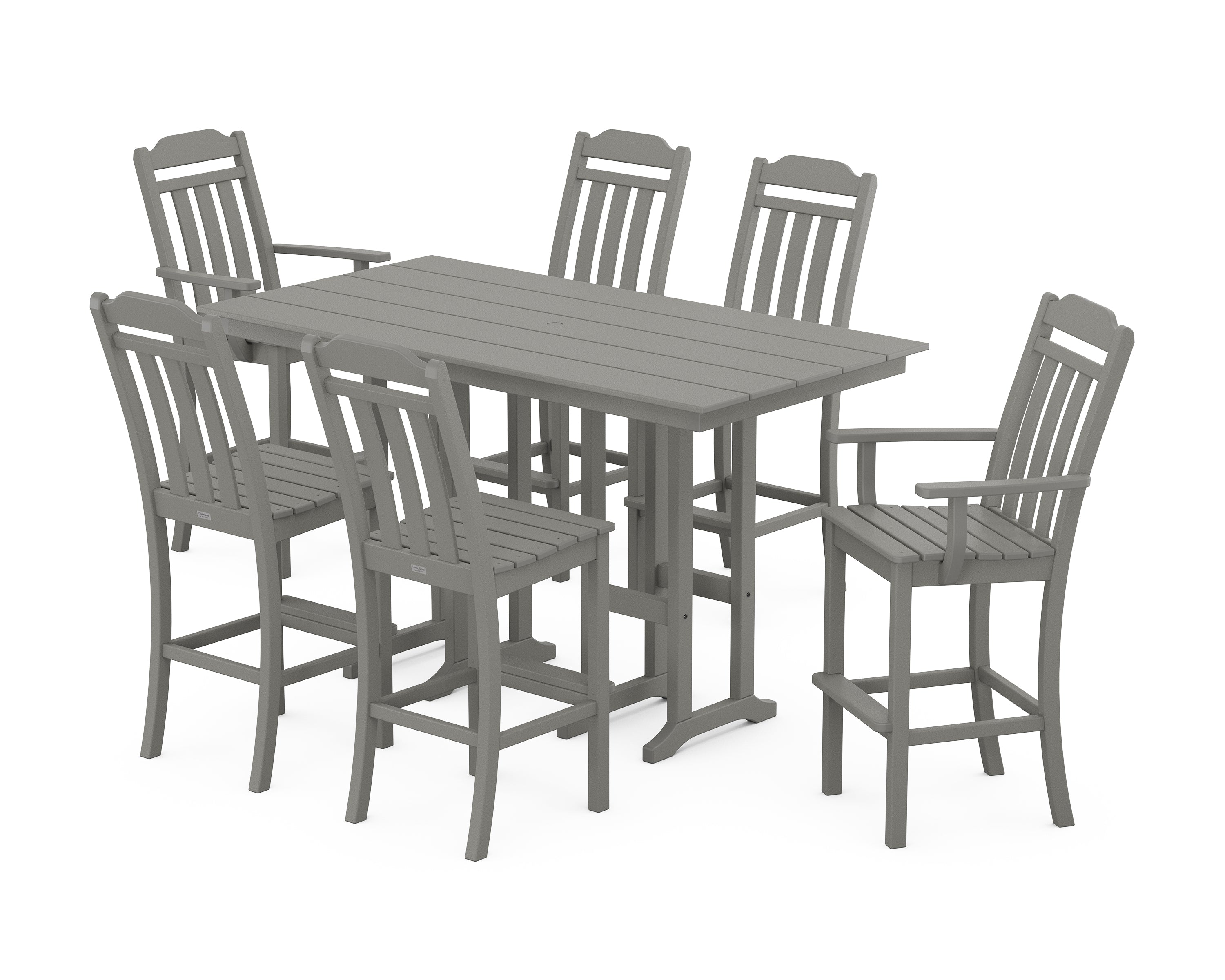 Country Living Cottage 7-Piece Farmhouse Bar Set in Slate Grey