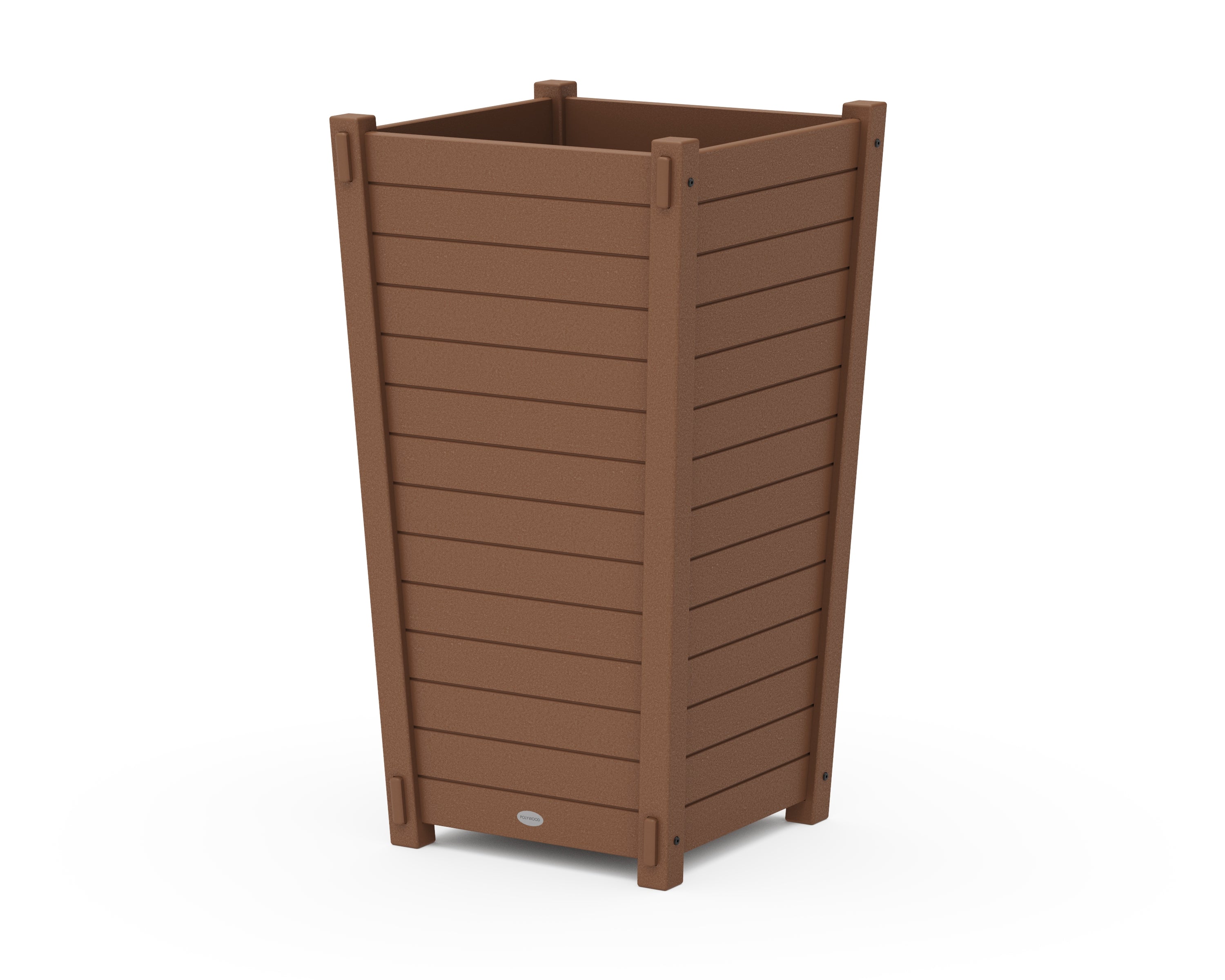 POLYWOOD® Nautical Large Tapered Square Tall Planter Box in Teak