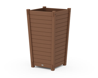 POLYWOOD® Nautical Large Tapered Square Tall Planter Box in Teak