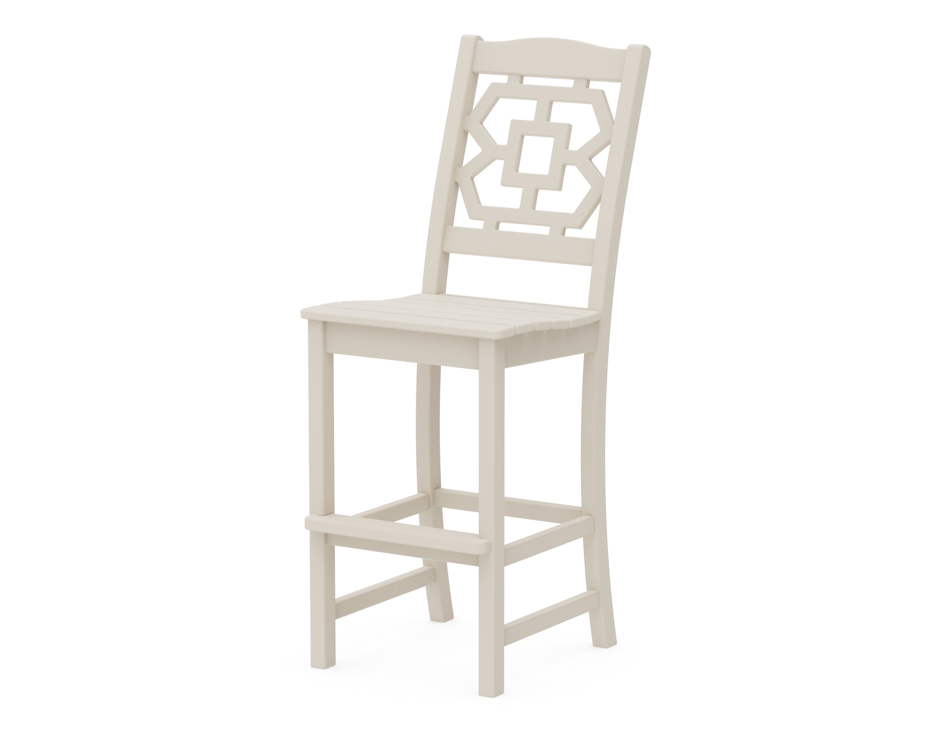 Martha Stewart by POLYWOOD® Chinoiserie Bar Side Chair in Sand